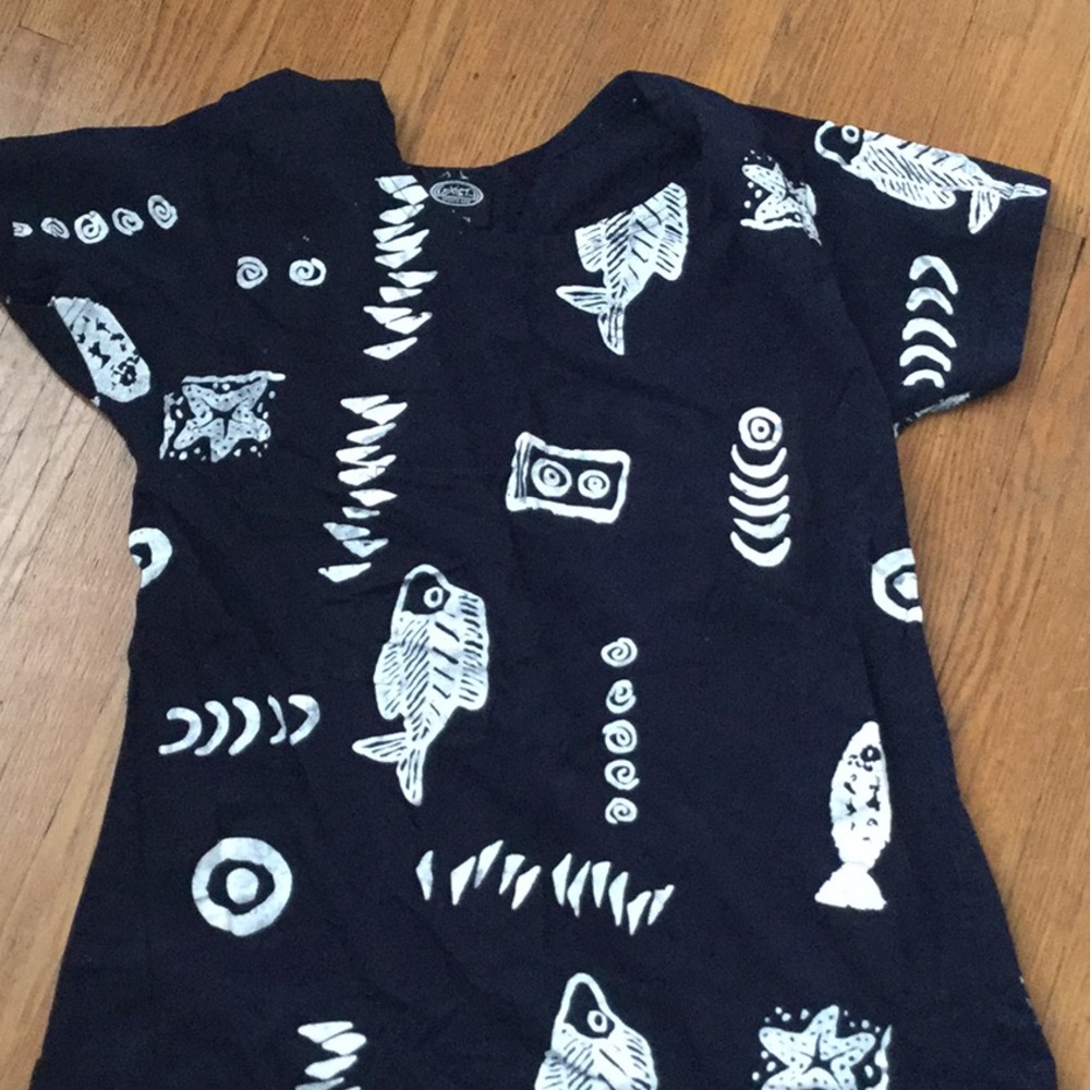 Exist navy 100% cotton short sleeve top/dress L